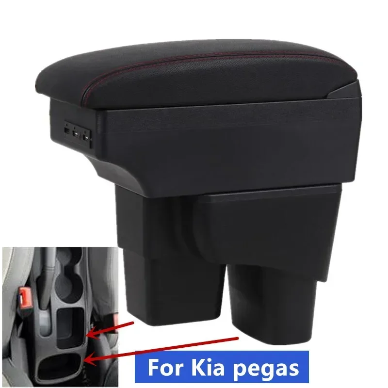 For Kia pegas Armrest Box For Kia pegas Car Armrest Central storage Box Interior Retrofit parts with USB Car Accessories