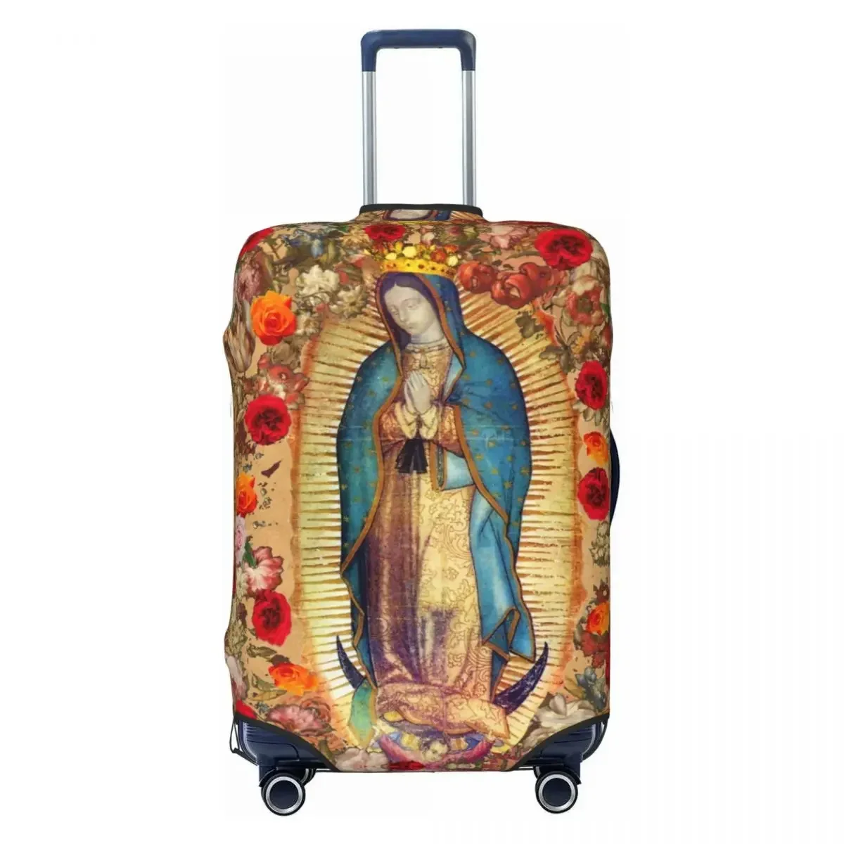 

Custom Our Lady Of Guadalupe Virgin Mary Travel Luggage Cover Catholic Mexico Poster Suitcase Cover Protector Fit 18-32 Inch