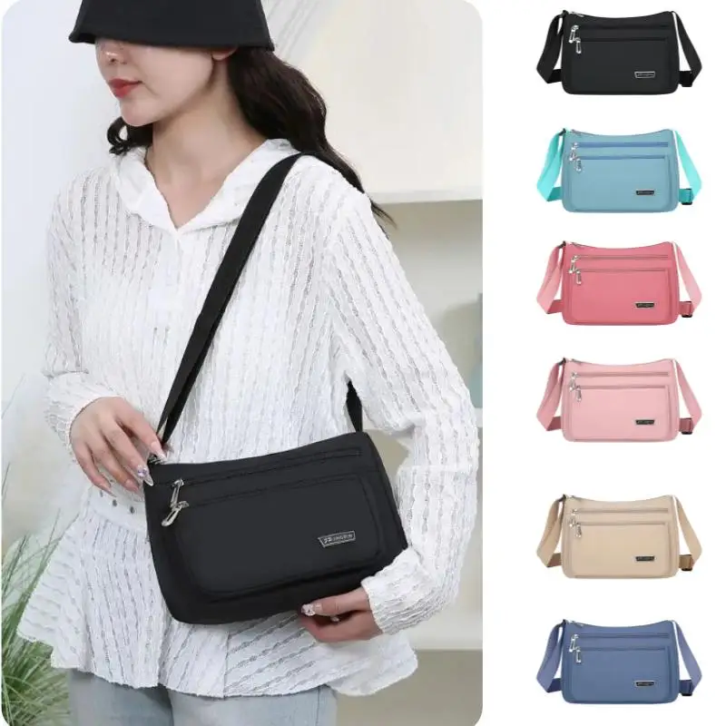 Multi-Layer Shoulder Bag Crossbody Bag for Women Messenger Bags Waterproof  Lightweight Nylon Ladies Handbag