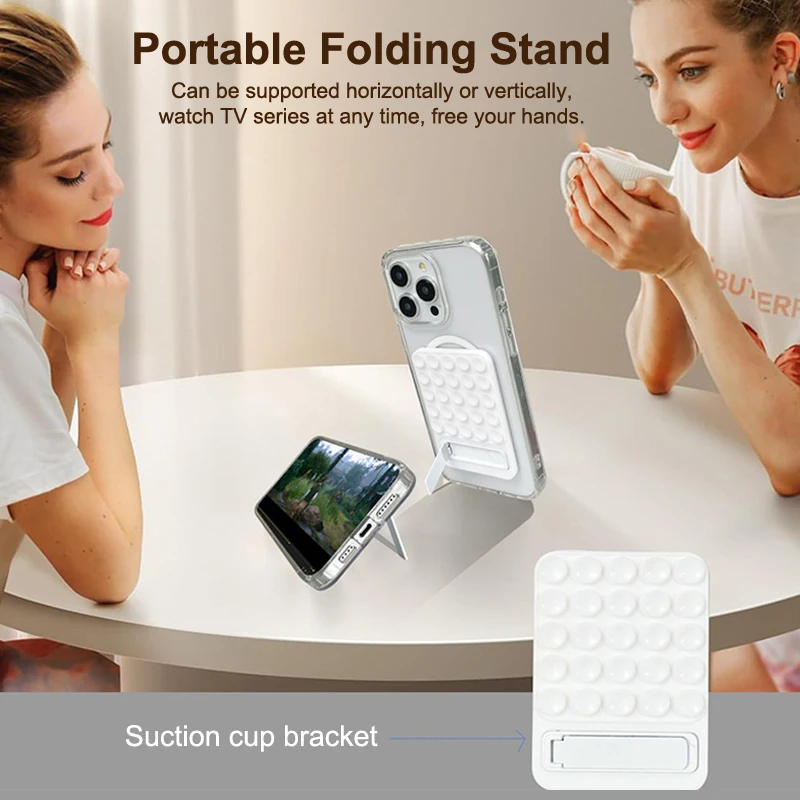 Multi-function Silicone Suction Cup Mobile Phone Stand For IPhone 16 15 14 Pro Samsung Xiaomi Hands-free Selfies Wall Bracket