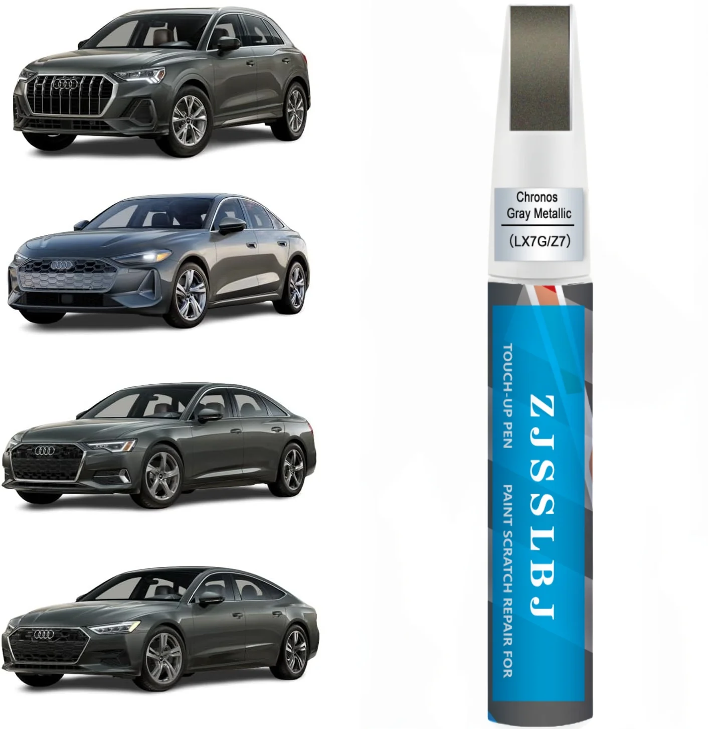 Car Touch Up Paint(Chronos Gray Metallic(LX7G/Z7)) for Audi, Car Paint Scratch Repair Kit, Quick & Easy Solution to Repair