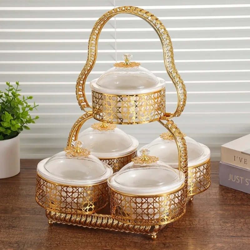 Luxury Storage Boxes Creative Portable Dessert Storage Boxes Modern Exquisite Patterns Jars Table Decoration & Accessories