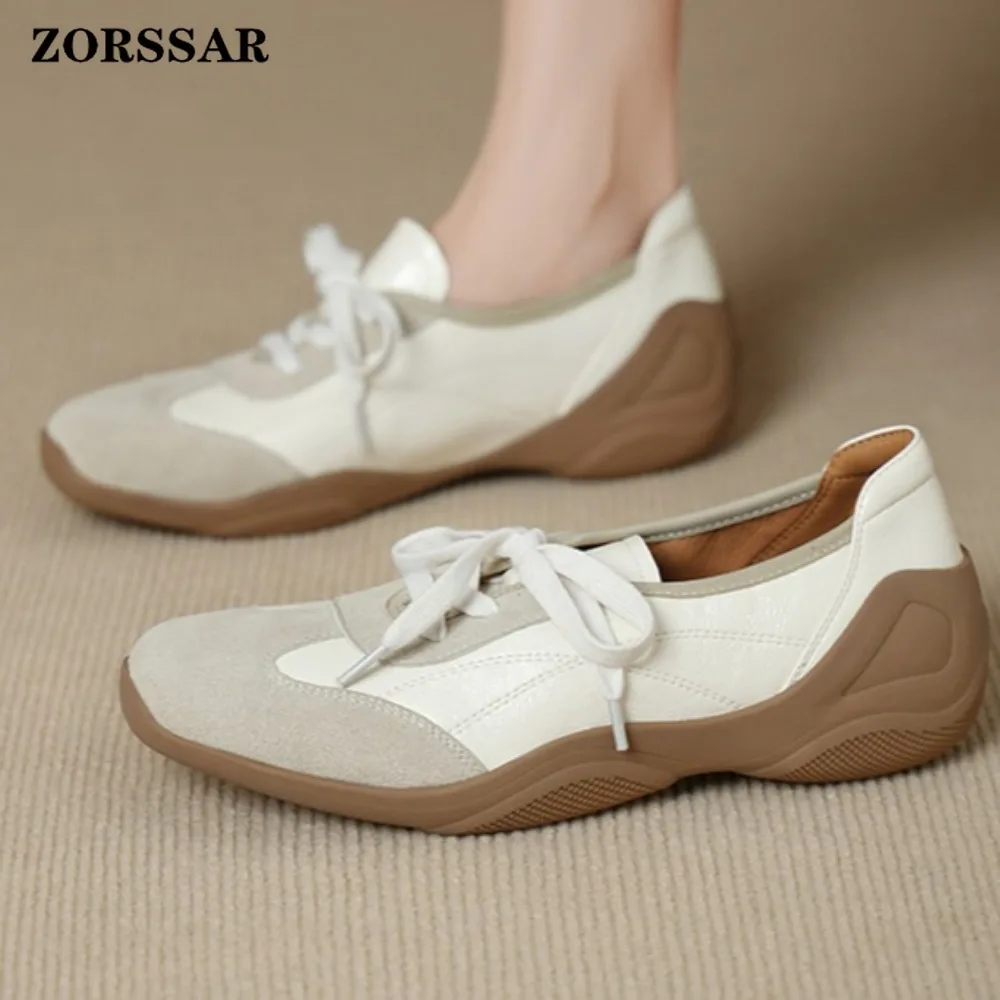 

Women's Gold Metallic Suede Leather Flat Sneakers Lace Up Soft Sole Non-Slip Comfortable Daily Walking Shoes