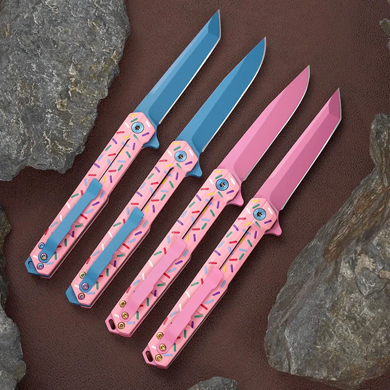 Portable Pocket Camping Outdoor Folding Knife D2 Blade 3D Print Steel Handle Hunting Survival Tactica Utility Knives EDC Tools