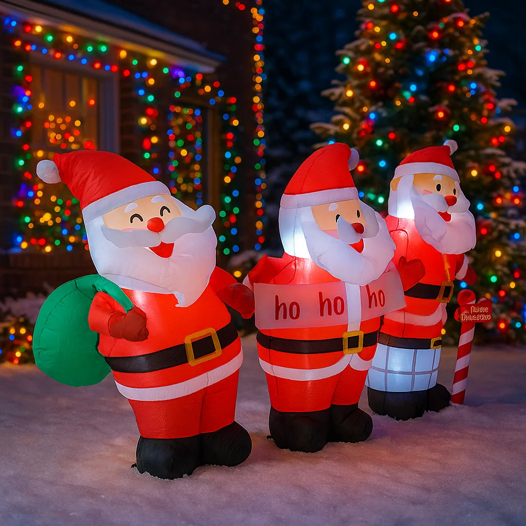 1.8M/5.9FT Opblaasbare Kerstman Ho Ho Ho Lichten LED Woondecoratie Speelgoed Yard Xmas Vakantie Benodigdheden Outdoor Party decoraties