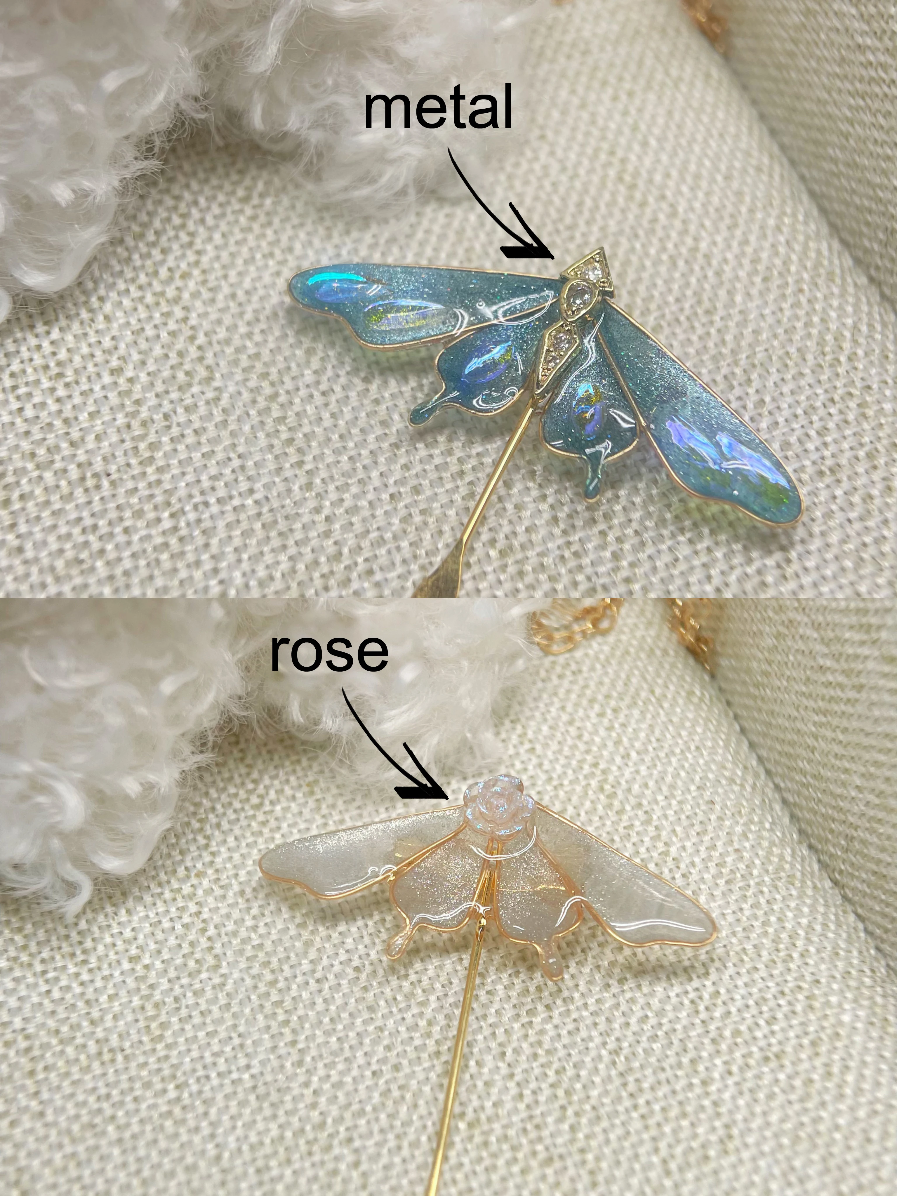 D08-P040 children handmade toy 1/3 1/4 doll BJD/SD doll's accessiores retro style butterfly pearl necklace 1pcs