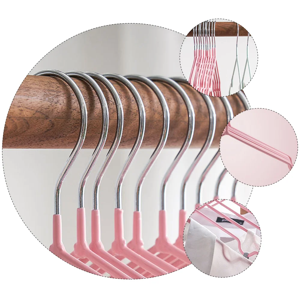 

10Pcs Anti-Slip Clothes Hangers Strong Bearing Practical Clothing Holder Home Drying Rack Clothes Hangers