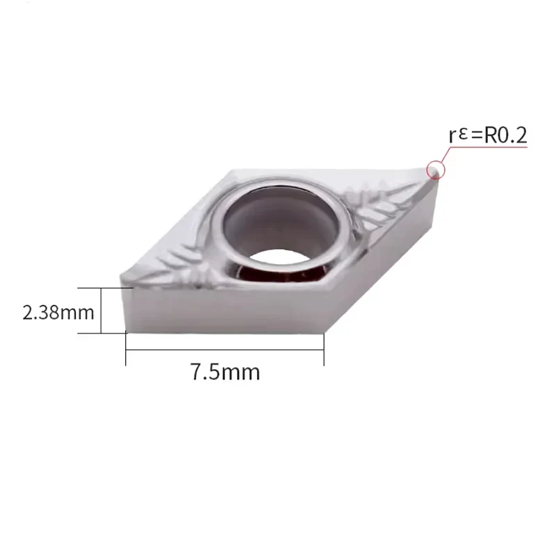 Diamond DCMT070204 Cemented Carbide CNC Turning Insert For Copper Aluminum Use Lathe Stainless Steel Processing Wear Resistance