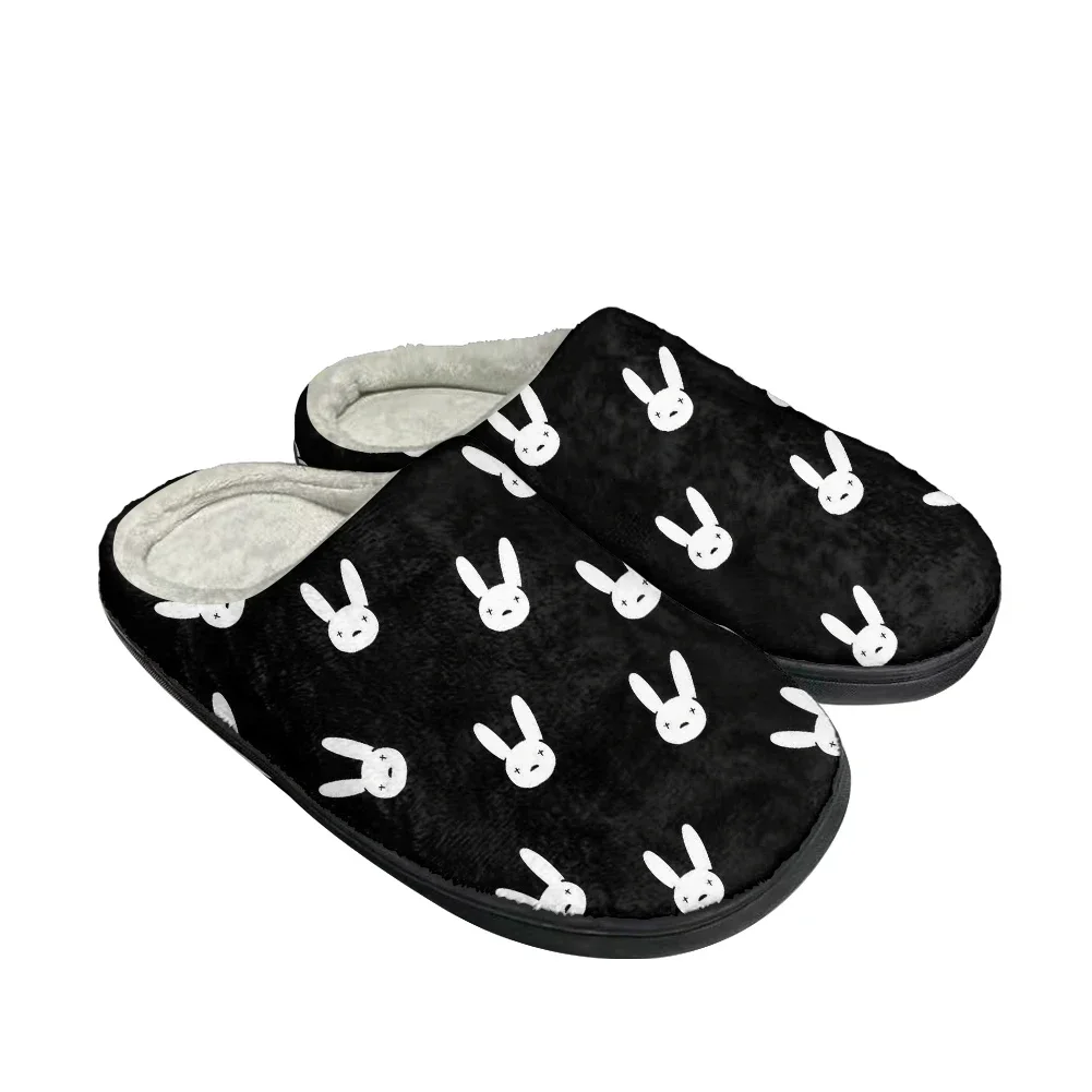 Hot Cool Bad Bunny Fashion Cotton Custom Slippers Mens Womens Teenager Plush Casual Keep Warm Shoes Thermal Comfortable Slipper