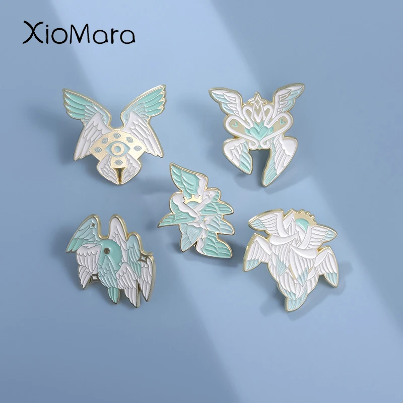 Cute Pure Angel Wings Brooch Enamel Pin Cartoon Wings Metal Badge Accessories Lapel Decorative Jewelry Gift for Friend Wholesale