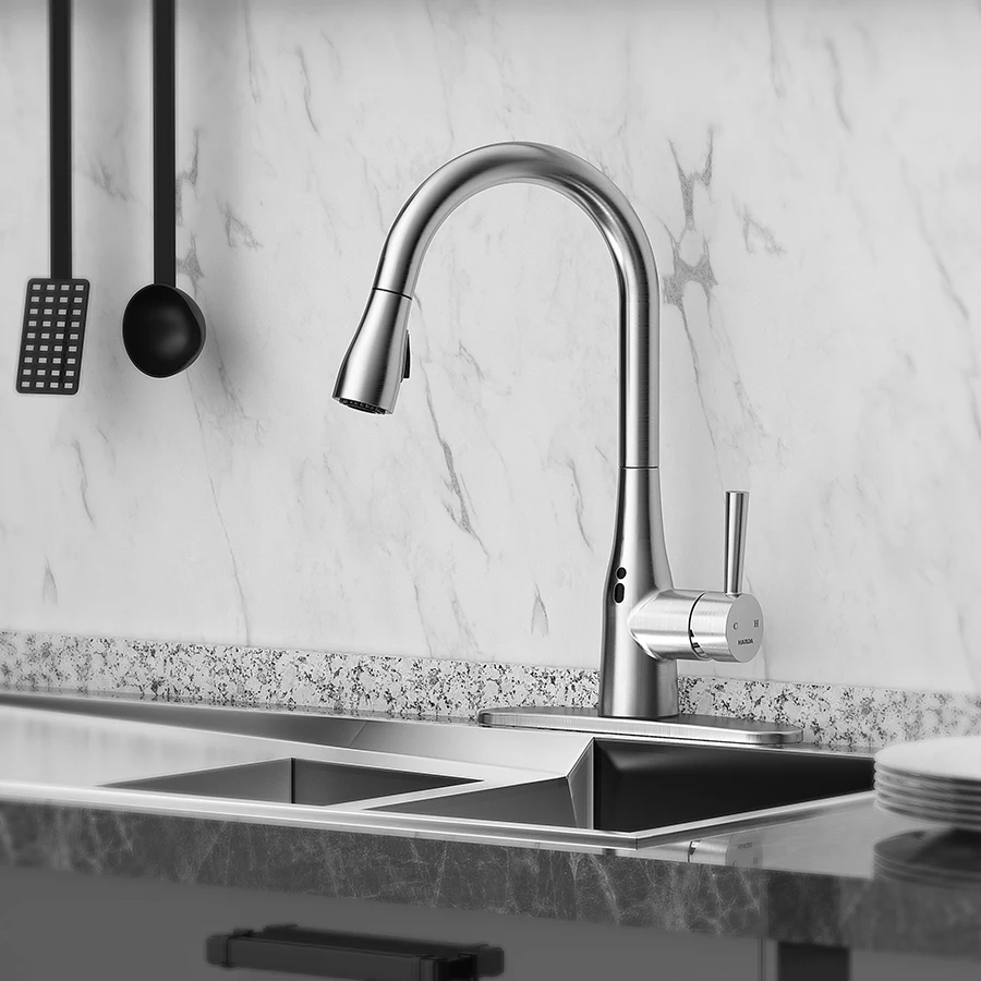 ZC1-Intelligent Sensing Kitchen Faucet Rotation and Pull-down  Deck Mounted Zinc-alloy Multifunction Kitchen Faucet