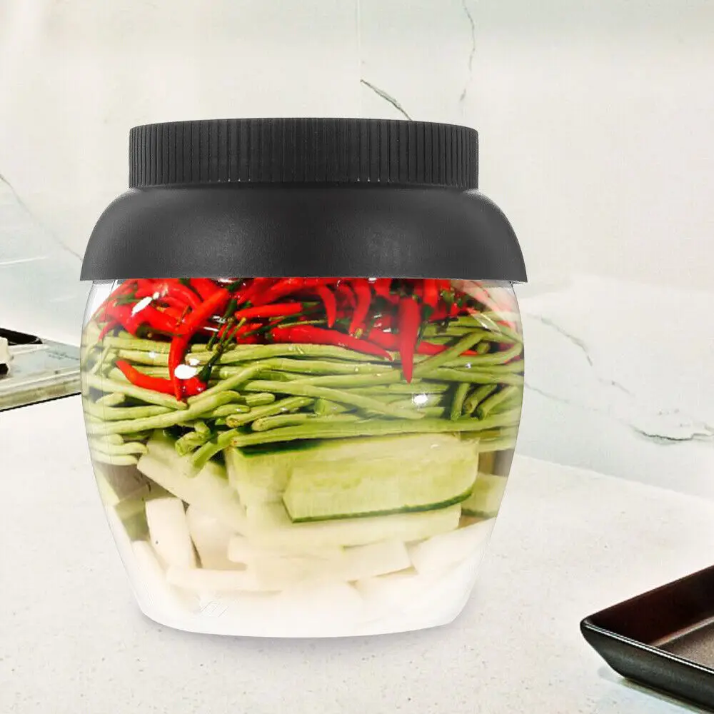 New PET Plastic Pickle Jar Seal Transparent Kimchi Packaging Can with Lid 450ML Capacity Transparent Storage Bottle Pickles