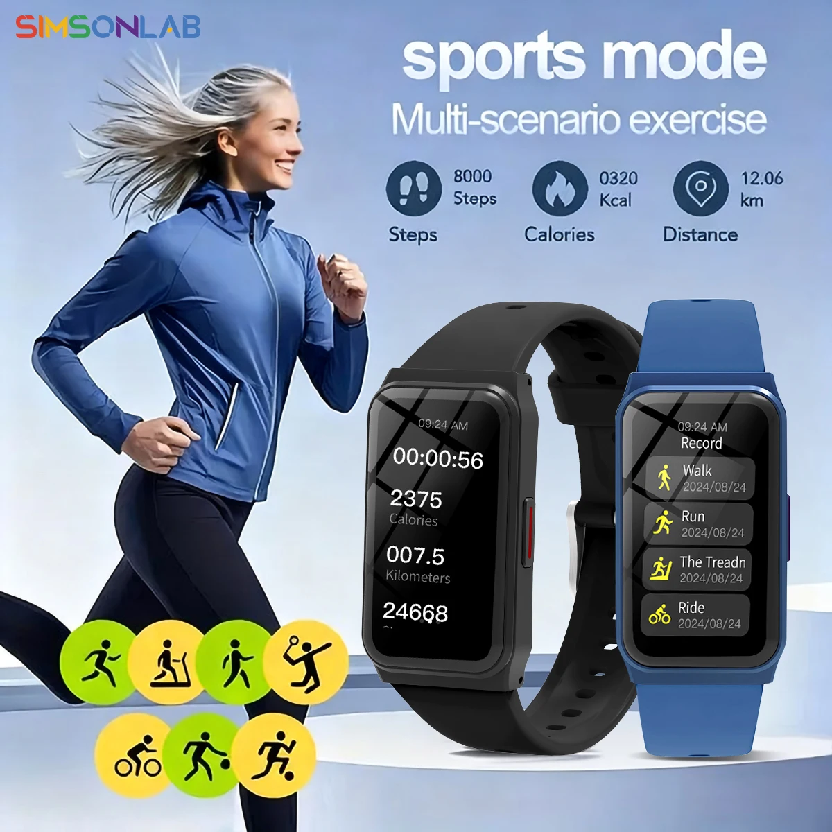 

New Smart Watch Lightweight Health&Sleep Monitoring Multiple Sport Modes Music Control For Men Women Smartwatch Holiday Gifts