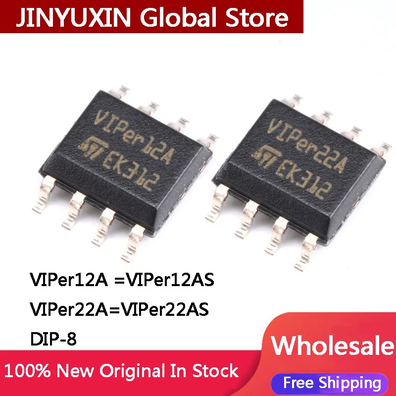 10Pcs New VIPer12AS VIPer22AS VIPer12A VIPer22A SMD SOP8 DIP-8 Induction Cooker Power IC Chip In Stock Wholesale