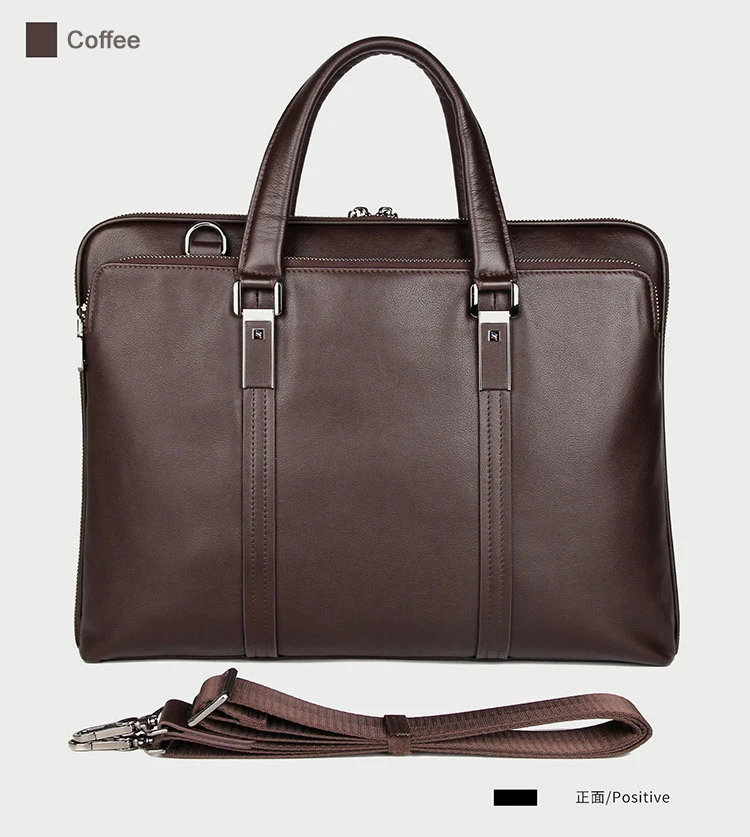 Luxury Genuine Leather Briefcase Men Leather Business Bag 15.6\