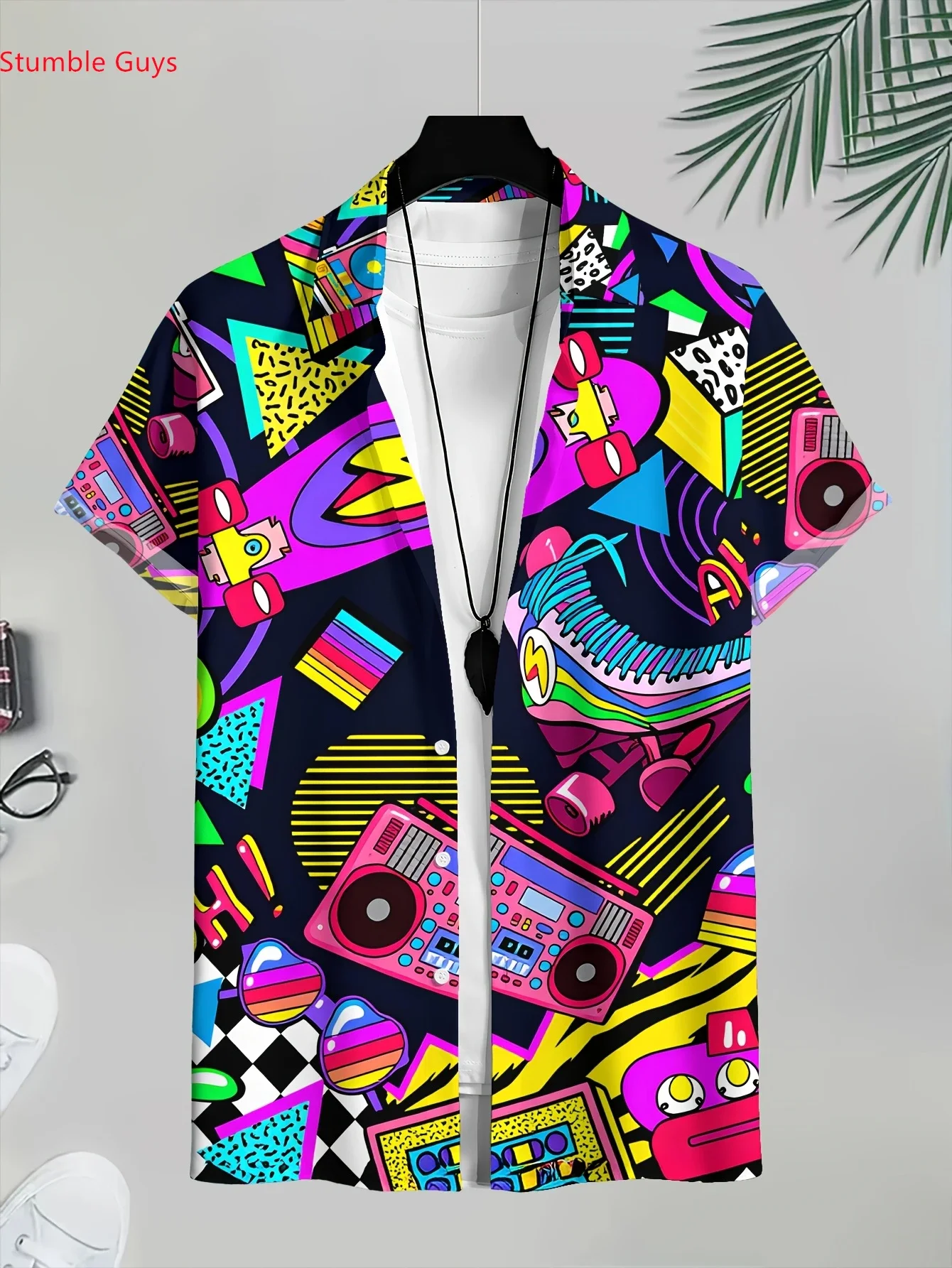

Summer Tropical Party Shirt For Men Hawaiian StyleMan Women Short Sleeve Casual Fashion Print Beach Tops