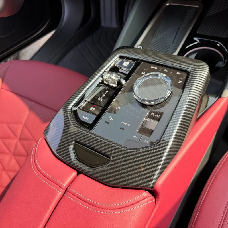 

For BMW 5 Series 2024 525Li 530Li ABS Carbon Fiber Car Center Control Shift Frame Decorative Stickers Car Interior Accessories