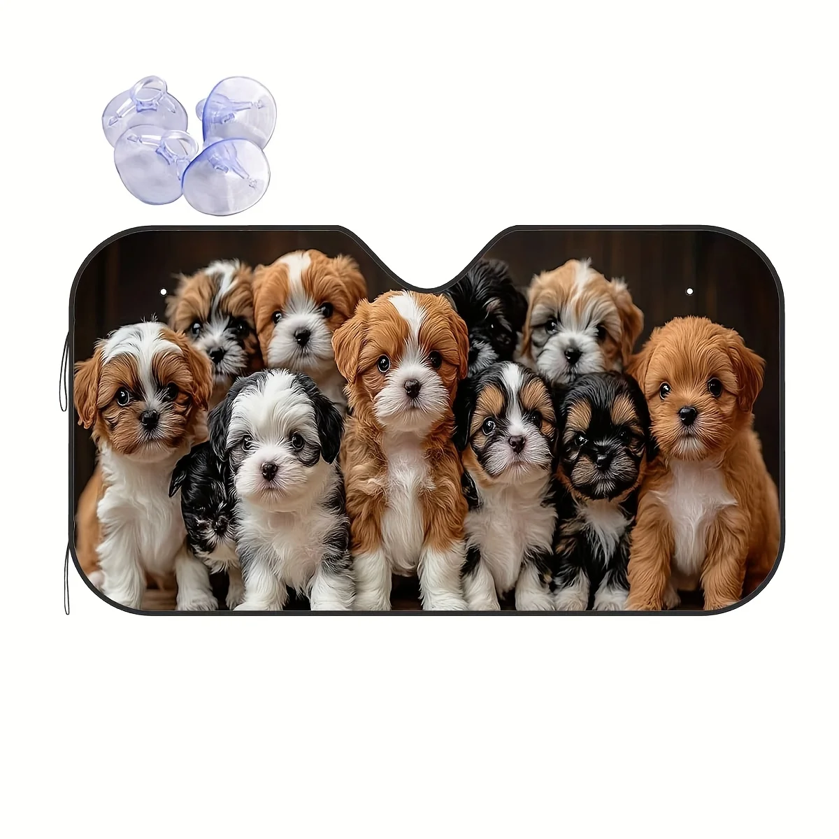 

1 шт. автомобильный солнцезащитный козырек с милым щенком и рисунком - креативный солнцезащитный козырек для окна, защита лобового стекла, простой в использовании, идеально подходит для горячей погоды