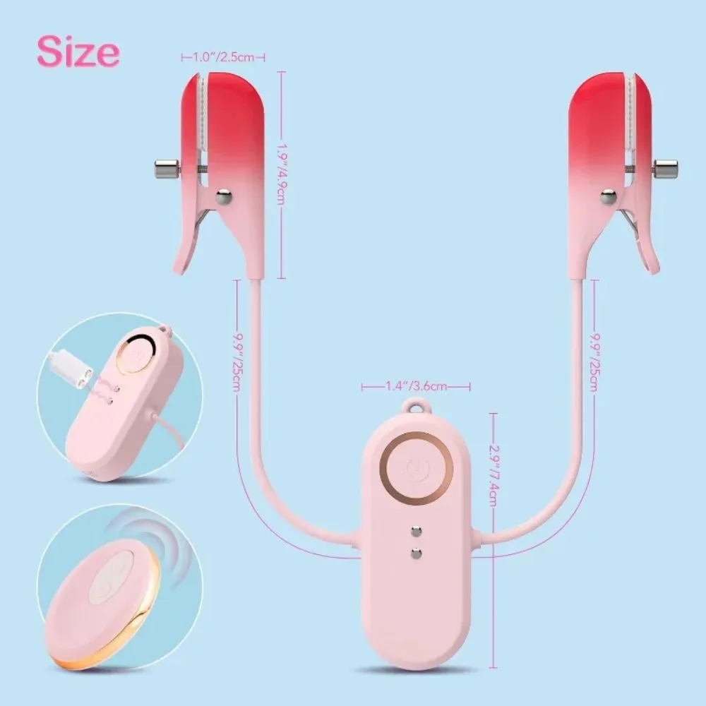 Rechargeable Wearable Nipple Clamp Vibrator for Women 2 in 1 Clitoris Stimulator Pink Massager Adult Sex Toy for Couples Silent view 3