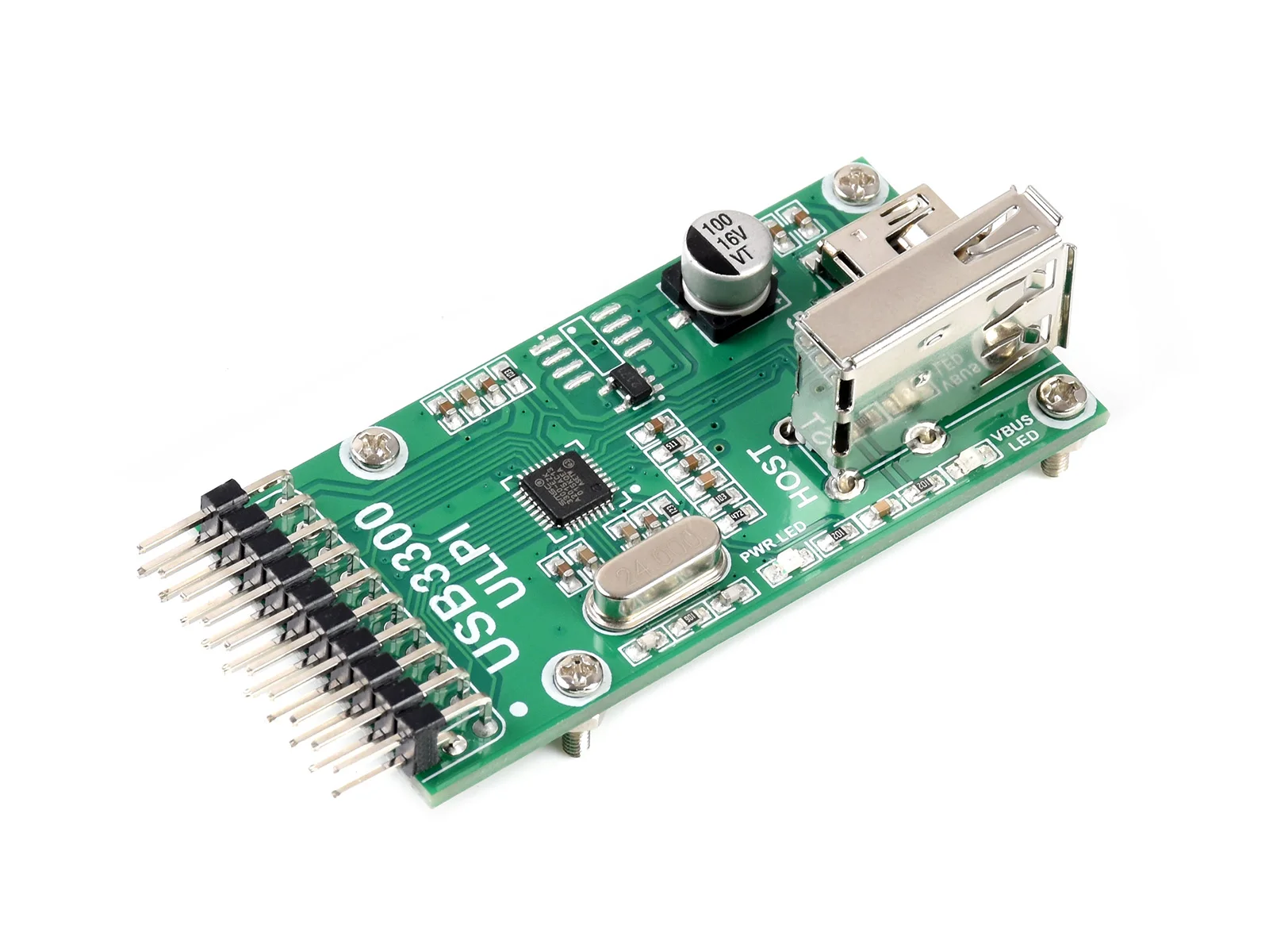 Waveshare USB3300 USB High-Speed PHY Board, ULPI Interface, features the USB3300, MIC2075-1BM onboard