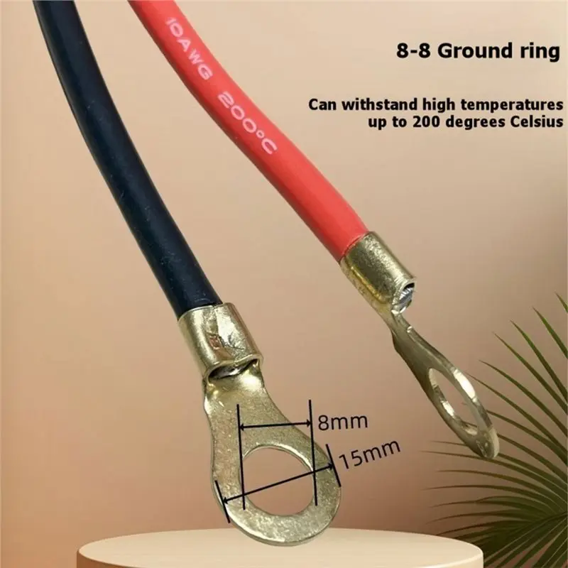 A93E-EC5 To O-Type Terminal Motorcycle Emergency Start Wire 0.5M High-Power 10AWG Line Male Female Plug Connection Cable