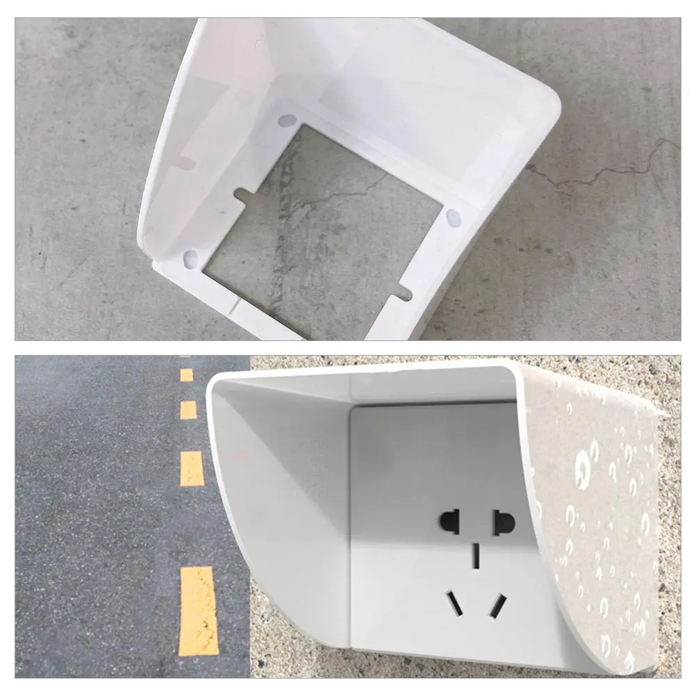 

4pcs Charging Rain Cover Socket Protective Case White Waterproof Durable Plastic Plastic Socket Cover Outdoor