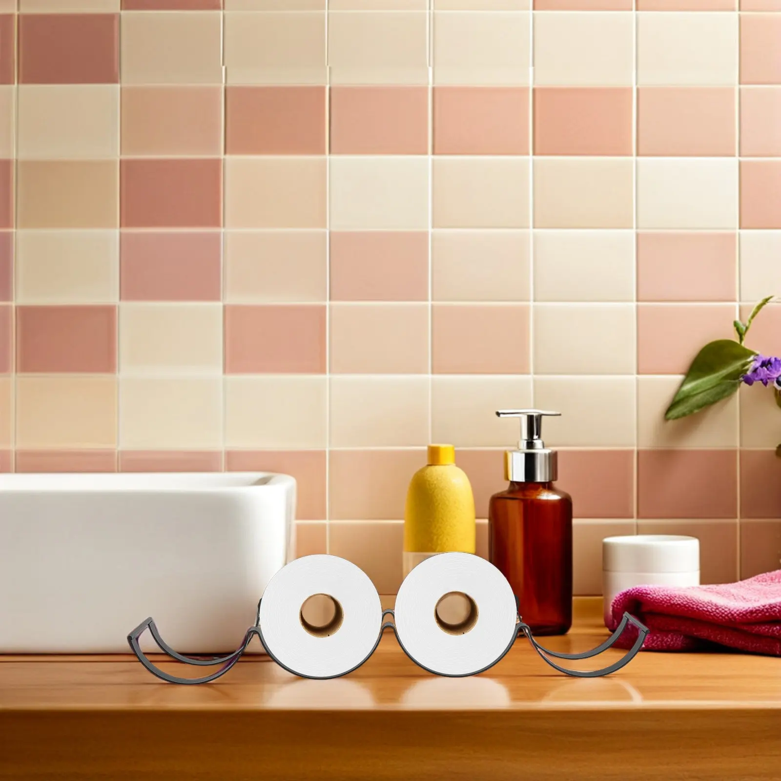 

Настенный держатель для туалетной бумаги в форме волны, черный, для современного декора ванной комнаты, органайзер для рулонов, подставка для хранения