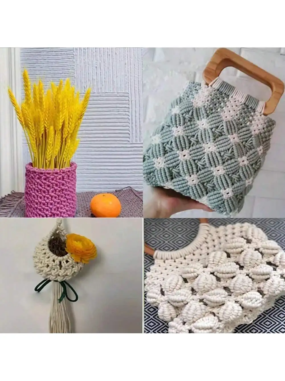 10 Meter Makramee-Schnur Seil Natürliche Baumwolle Makramee Gedrehte Kordel Geflochtenes Handwerk DIY Heimtextilien Weihnachten – Detail 7