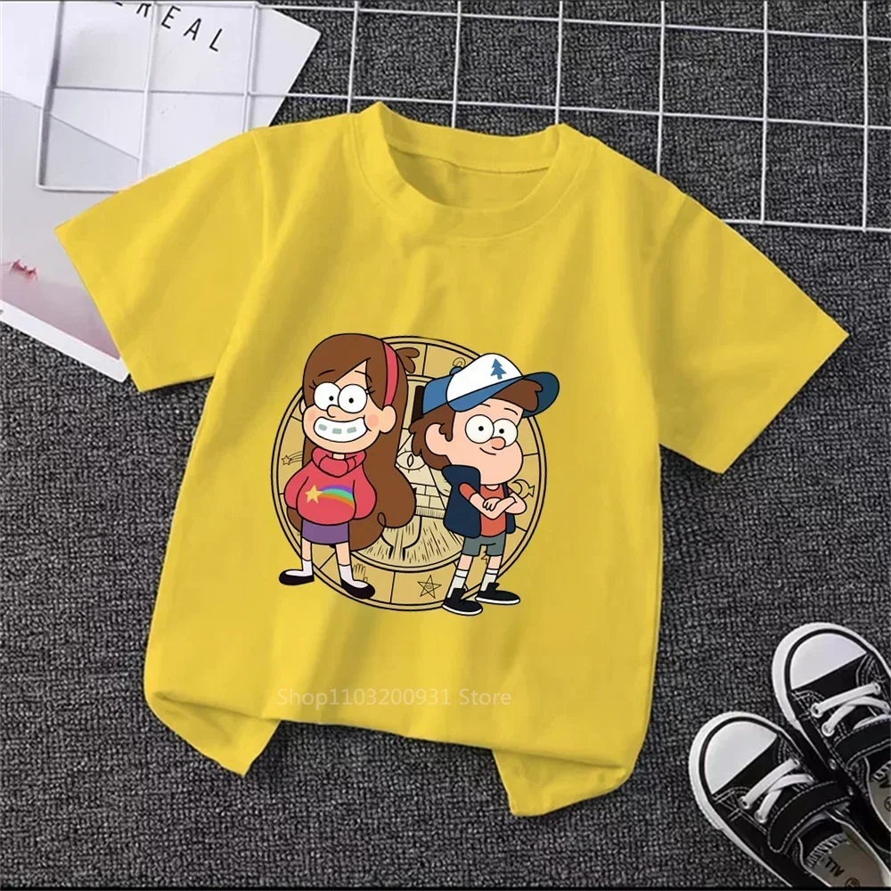 T-shirt A tema Gravity Falls per ragazzi e ragazze-cartoni vibranti, tessuto confortevole, un regalo di compleanno che sarà amato