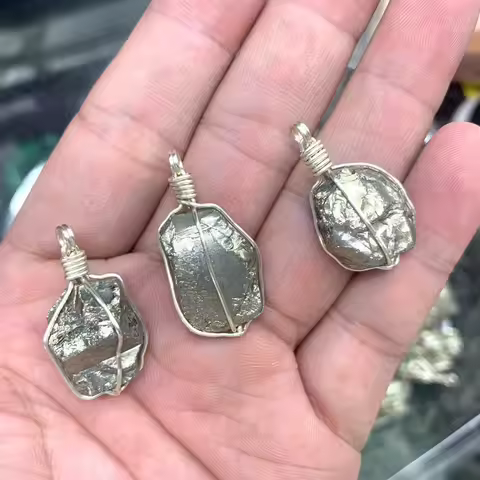 Natural Raw Pyrite Pendant Necklace Irregular Shiny Ore Mineral Fool's Stone Energy Rough Specimen Gem DIY Jewelry