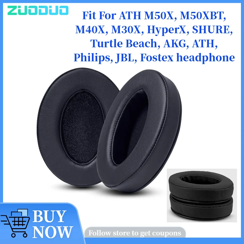 

For ATH M50X,M50XBT,M40X,M30X,HyperX,SHURE,Turtle Beach,AKG,ATH,Philips,JBL,Fostex Headphone Replacement Leather Pads Foam Pads