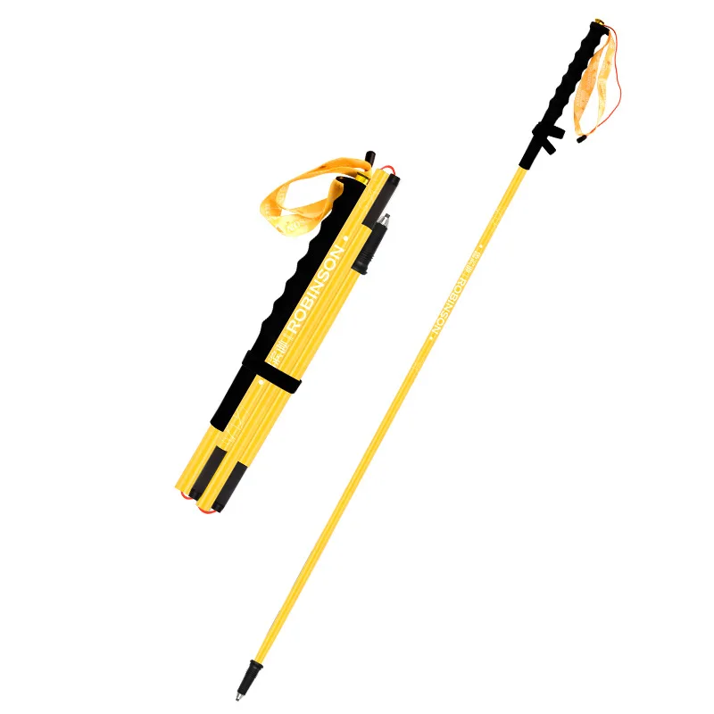 Carbon fiber four-section folding hiking pole outdoor hiking ultra-light cross-country running pole professional climbing