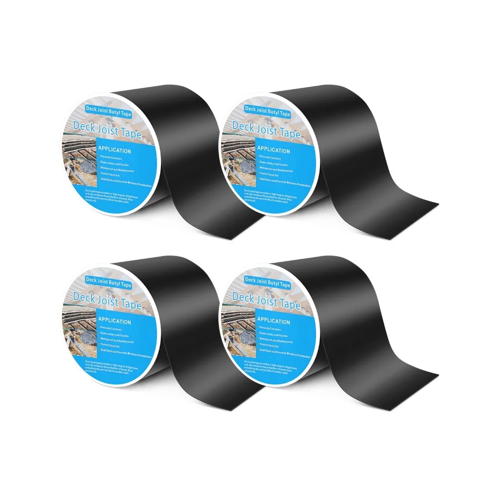 

Butyl Joist Tape 6 Inch x 50 Feet Waterproof Anti Corrosion Deck Protection Tape 4 Pack