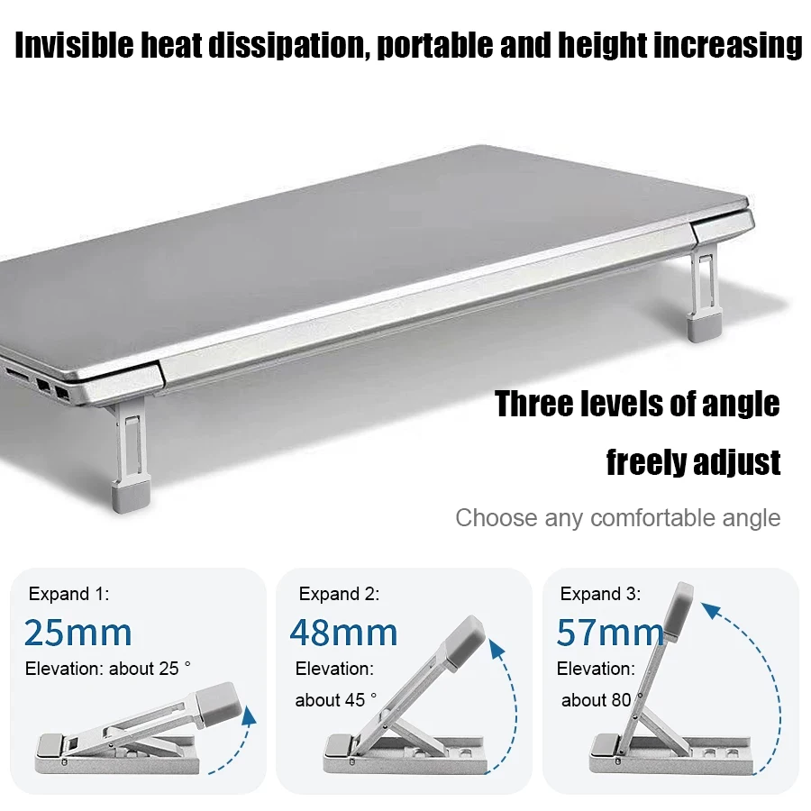Laptop Stand Bracket Suspended for Heat Dissipation Upgrade, Desktop Height Increase, Portable Tilt Stand Adjustable