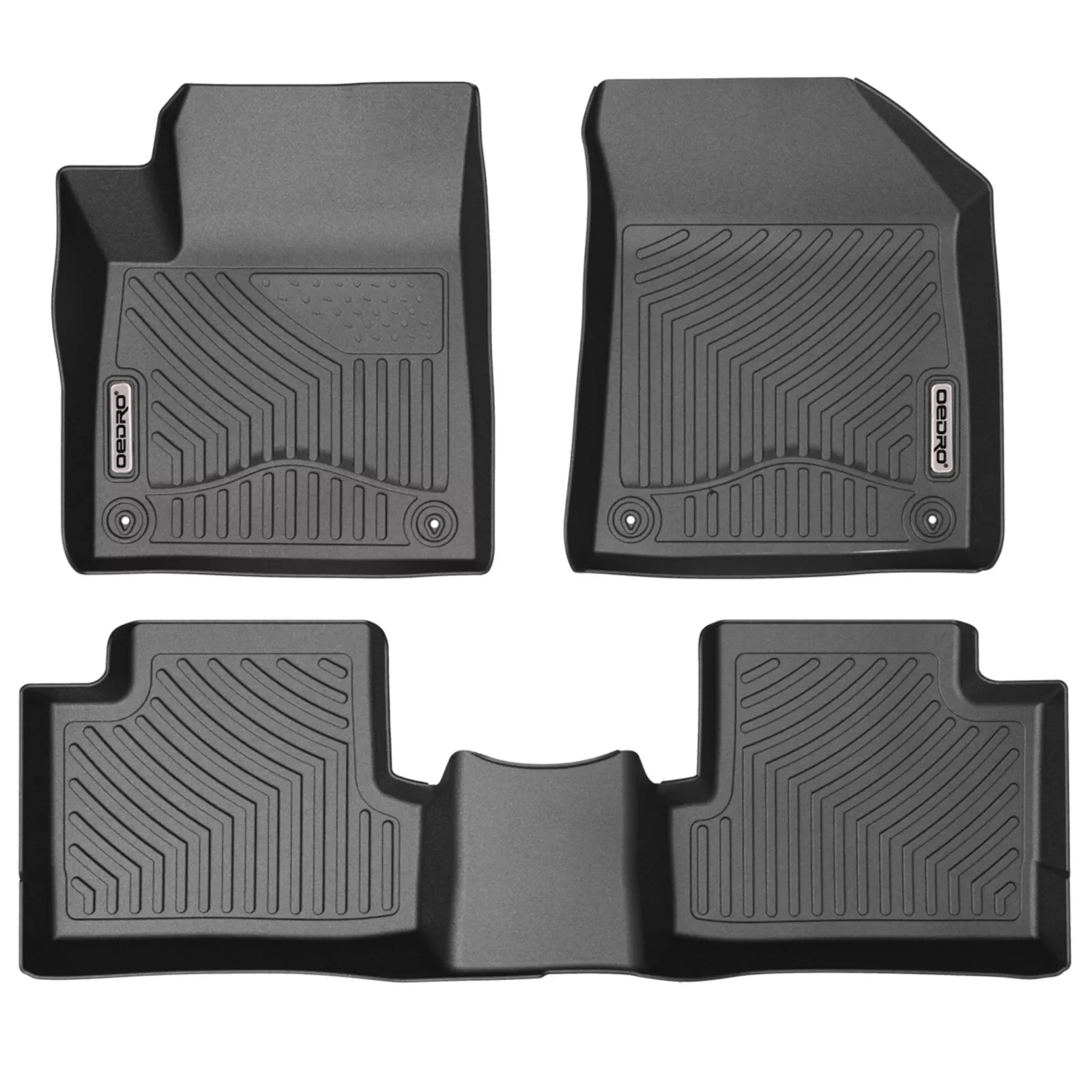 OEDRO Floor Mats for 2015-2021 2022 2023 Jeep Cherokee 3D Molded TPE All-Weather Liner Black