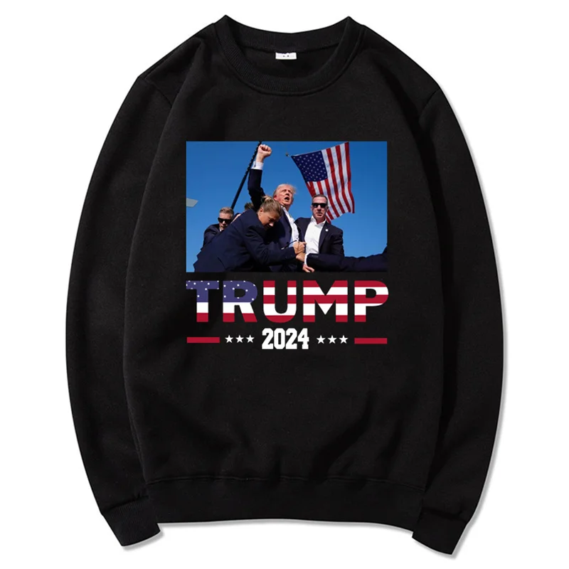 Sweatshirt Men Clothing Trump 2024 Fashion Hoody Trend Men Hoodies Sweatshirts Hip Hop Streetwear Fleece Pullover Tops