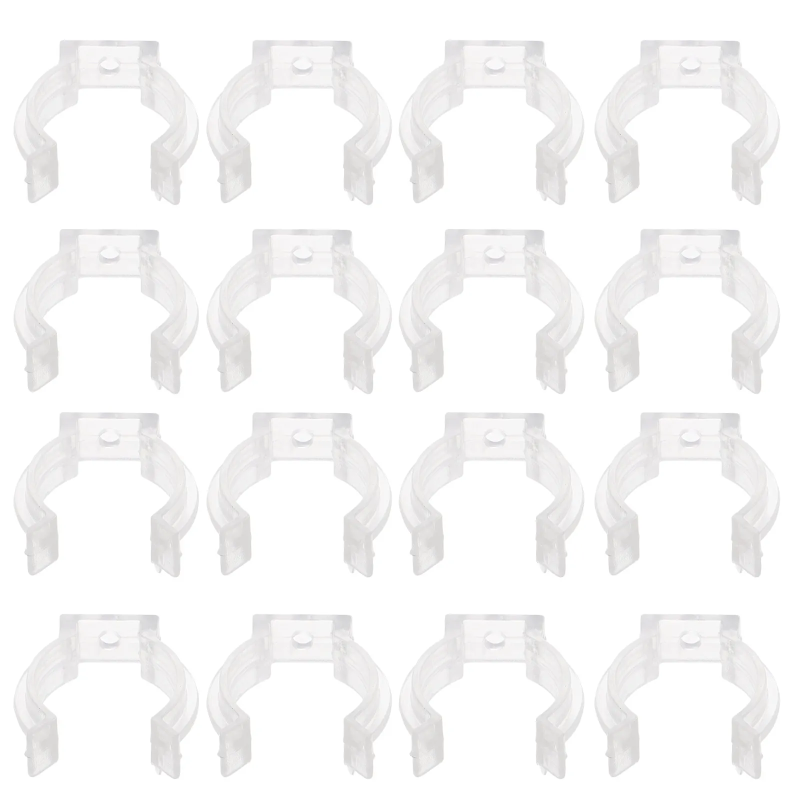 20Pcs Lamp Tube Clips T8 Clear Plastic Fixing Clamps for LED Fluorescent Tube Light Installation Compatible with Homes Offices
