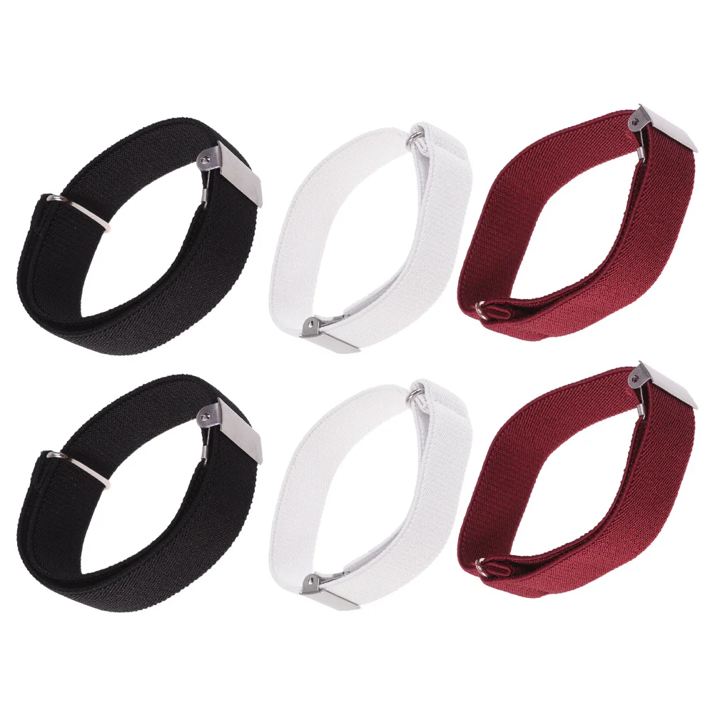 3쌍 유니섹스 미끄럼 방지 슬리브 가터 조절 가능한 셔츠 스테이 강력한 클립 유니폼 홀더 유니섹스 셔츠 가터