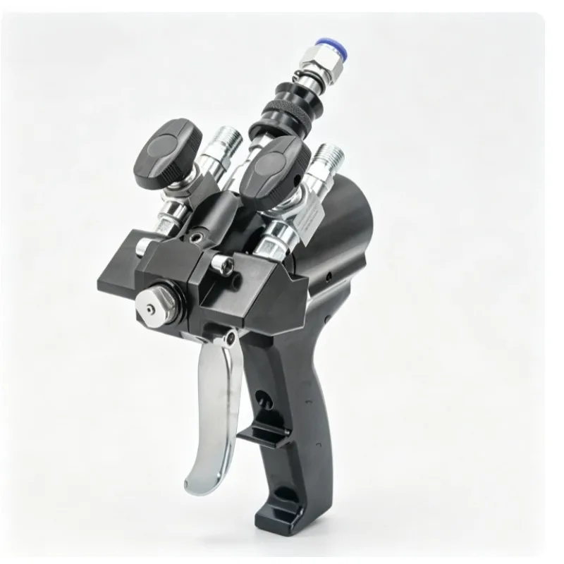 High Pressure Polyurethane Spray Gun, 1:1 Ratio Two Component Polyurea Spraying Gun for Material Coating Construction Work