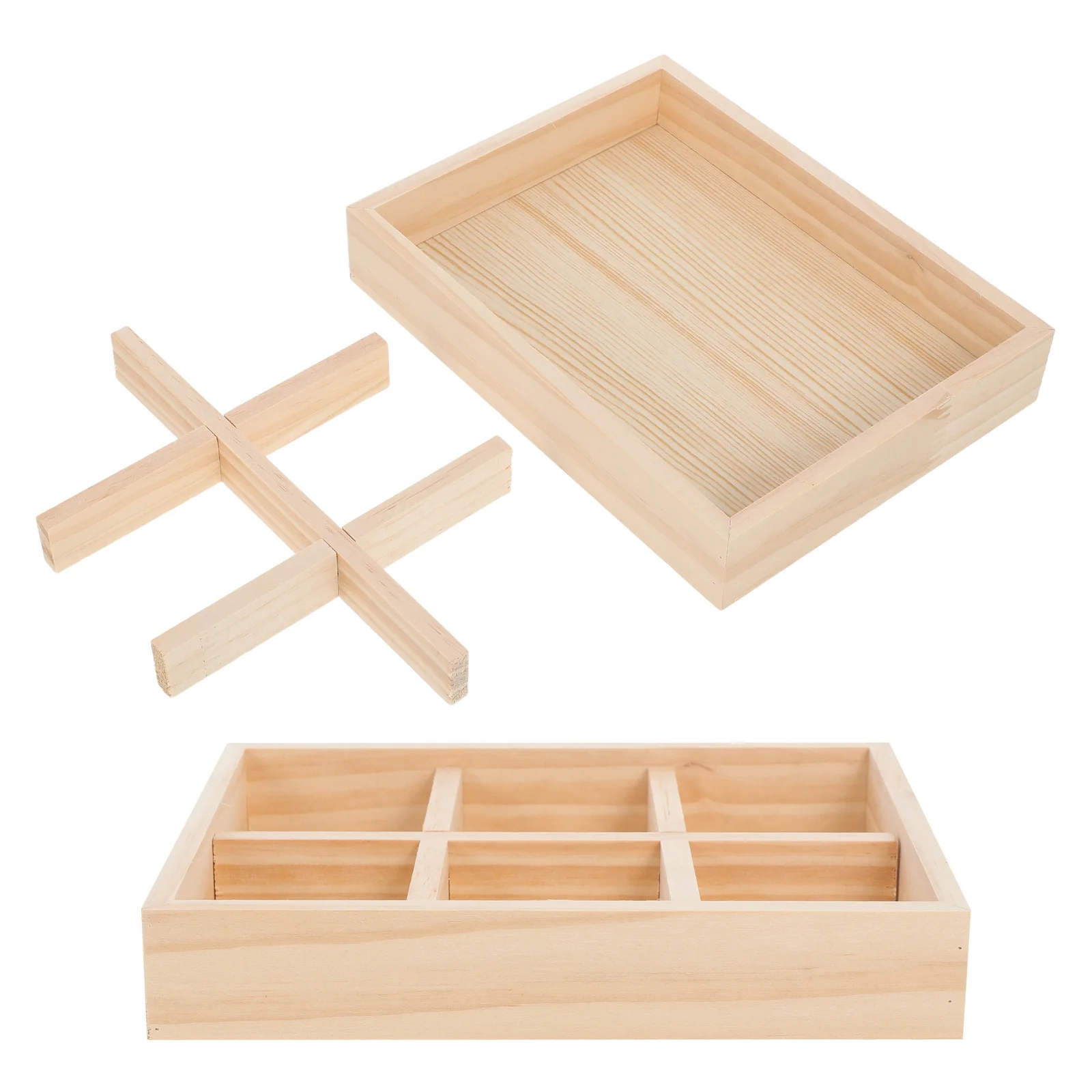 

2Pcs Rustic Wood Tray Elegant Craftsmanship Jewelry Appetizers Snacks Serving Platters Multipurpose Natural Material Home
