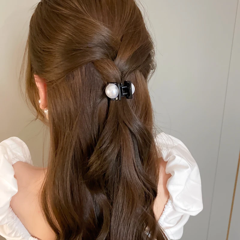 2 Stück Mini Runde Imitationsperlen-Haarklammern für Frauen Niedliche Acryl-Haarspangen Haaraccessoires-Sets Großhandel M1 – Detail 7