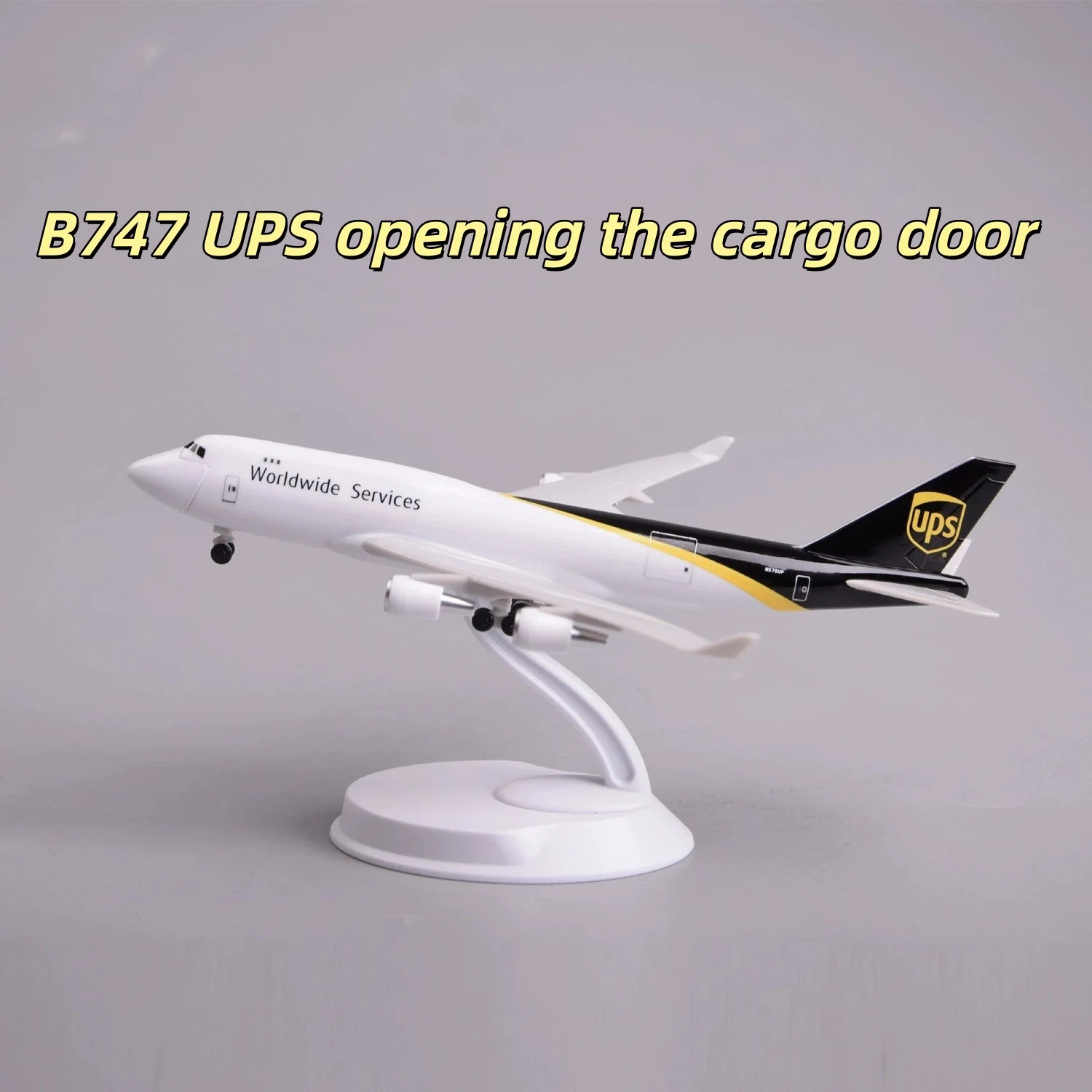 

Hatches Can Be Opened UPS B747 Cargo 20cm Scale Aircraft Model ABS Adults Fun Children Toys Miniature Airplane Diecast Gift