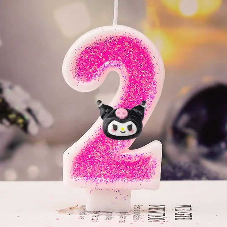 Kawaii Kuromi Birthday Candle Sanrio number Candles Birthday Cake Decoration Anniversary Party Candles Scene decoration supplies