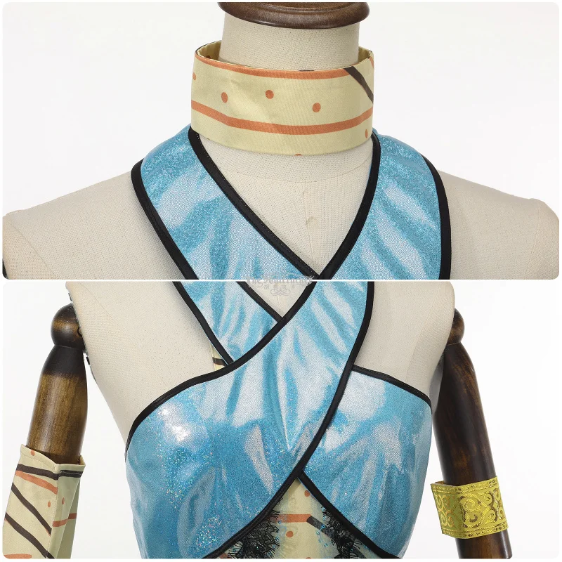 كليو دي نايل كليو تأثيري حلي أنيمي عالية المرأة رجل مثير أعلى السراويل قفازات مجموعة حزام هالوين عيد الميلاد موحدة جديدة XS-XXXL