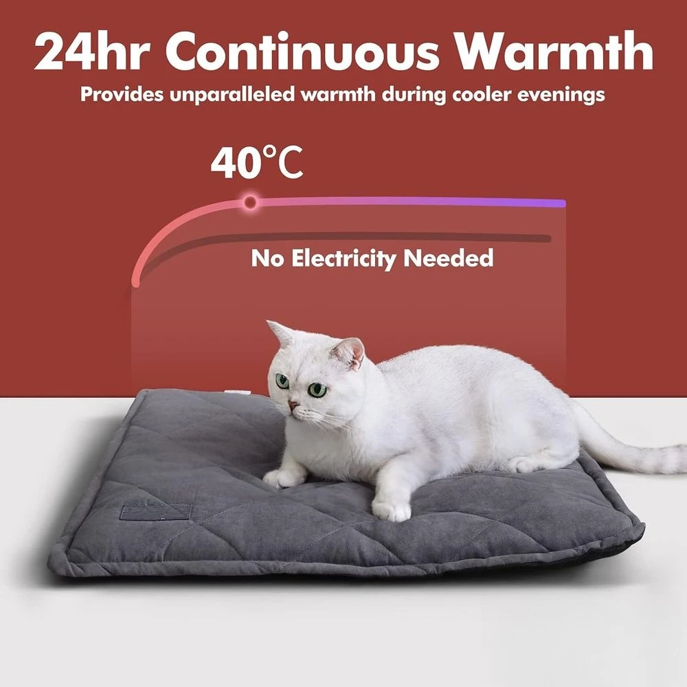 

Self Heating Cat Bed Self Warming Cat Ped Ultra Warm Thermal Pet Bed Mat 30 x 21 Inches with Removable Cover Outdoor Indoor for