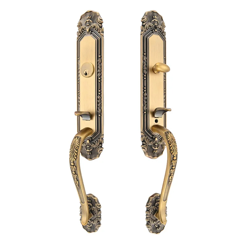 Villa main door lock, solid wood, brass luxury door lock, copper double, double door handle LL-202219
