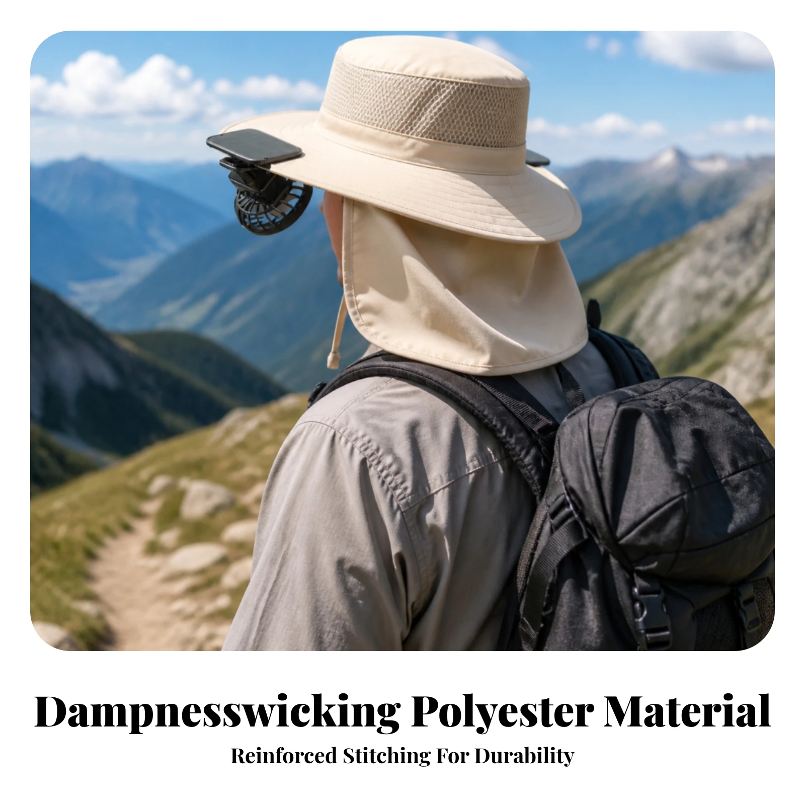Solar Fan Hat Lightweight Fan Hat with Solar Panel Headwear Breathable Protection for Anglers, Gardening, Hiking