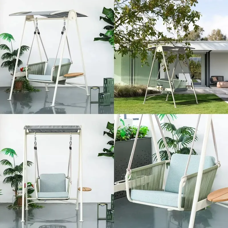 Premium Aluminum Terrace Swing 1 Hammock Outdoor with Backyard Canopy