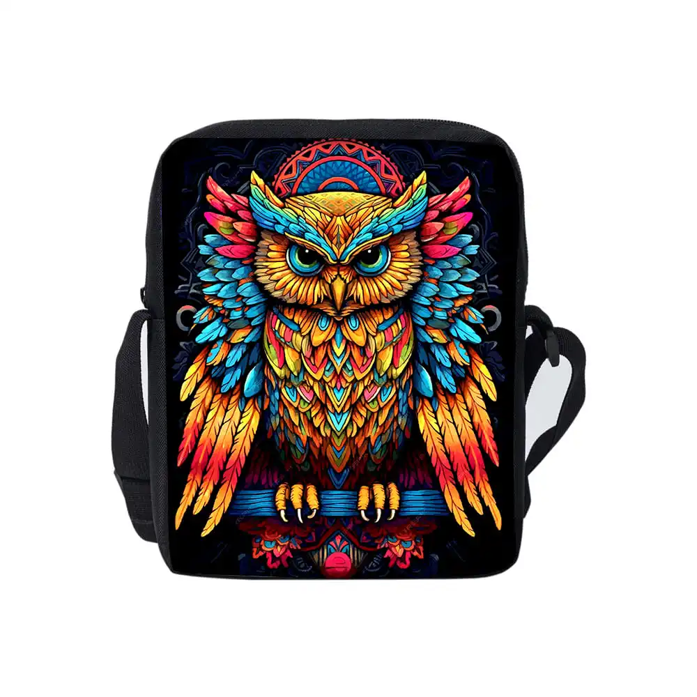 

Односторонняя сумка-мессенджер с узором совы для мальчиков и девочек, детские лучшие подарки, повседневная сумка через плечо с 3D мультяшным рисунком