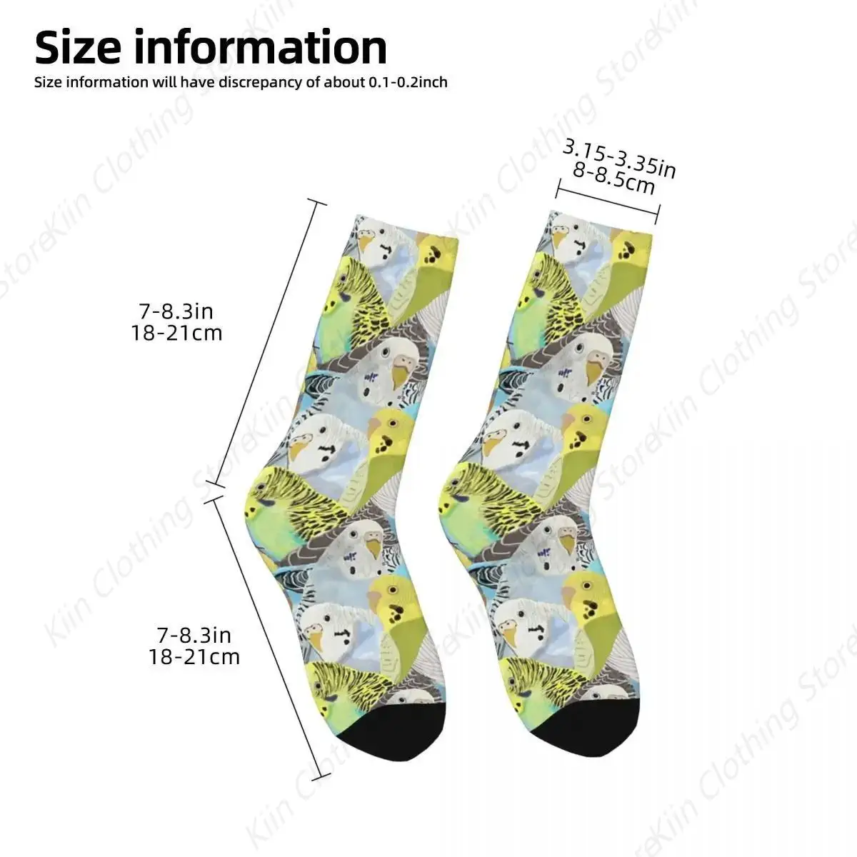 Budgie Parakeets Socks Harajuku High Quality Stockings All Season Long Socks Accessories for Unisex Birthday Present